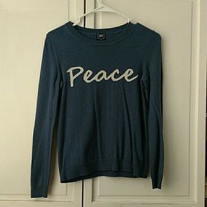 Navy blue "peace" sweater